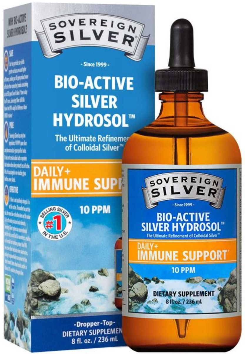 Bio-Active Colloidal Silver Hydrosol Dropper 10 PPM 8 OZ Liquid