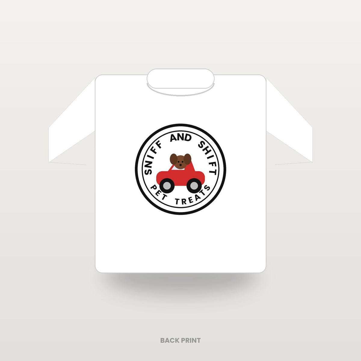 Sniff and Shift Circle-Logo T-Shirt: Car Culture for Dog People