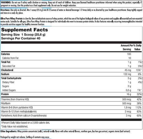 Ultra Pure Whey Protein 2lbsPowderVanilla