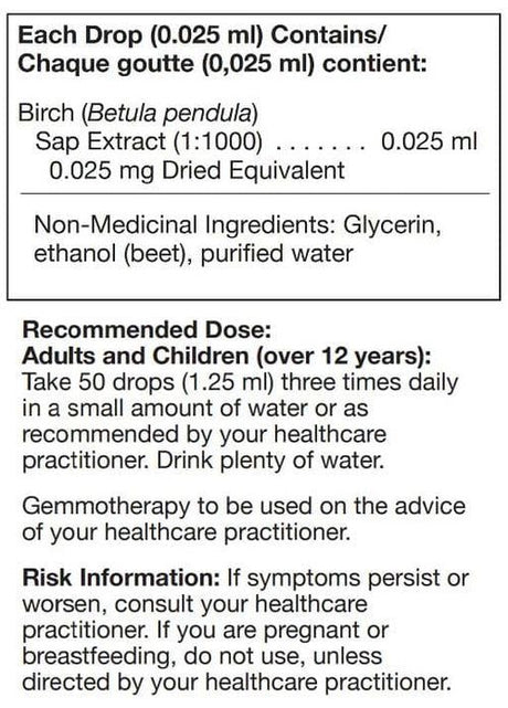 Betula Pendula (sap) 4.2 fl Oz (125ML)Liquid