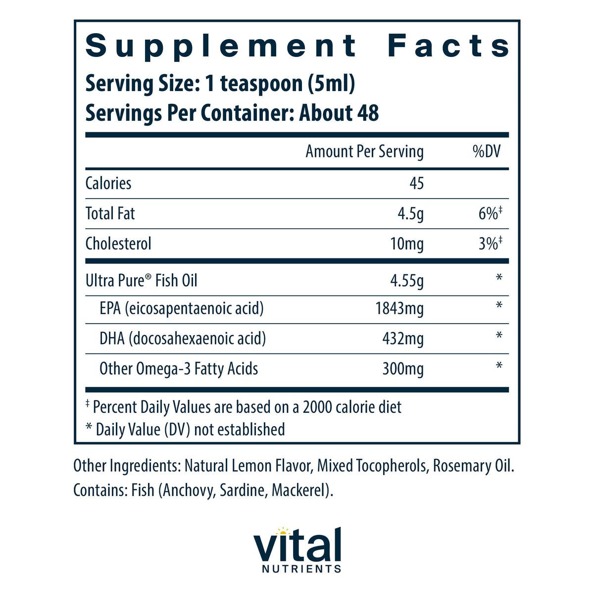 Ultra Pure Fish Oil 2600 8 Oz Liquid Lemon