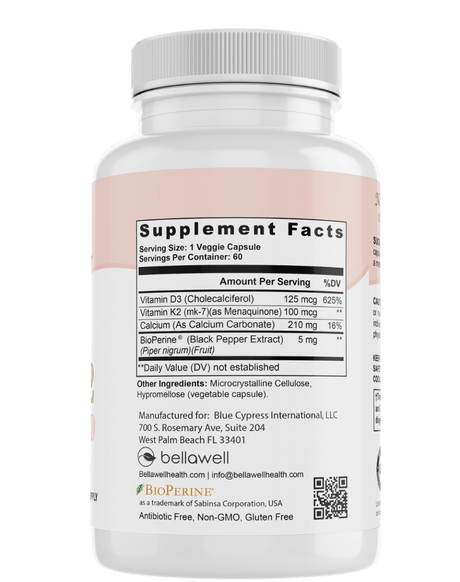 Vitamin D3 & K2 - Sunshine Boost by Bellawell