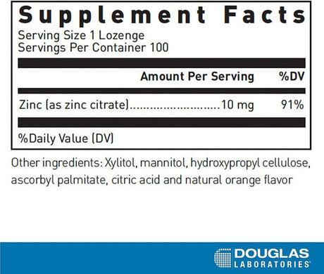 Zinc Lozenges 100 Lozenges Orange